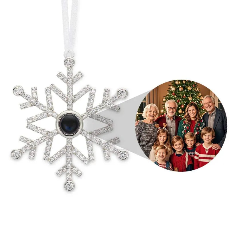 Personalized Snowflake Photo Ornament Custom Projection Ornaments Christmas Gifts