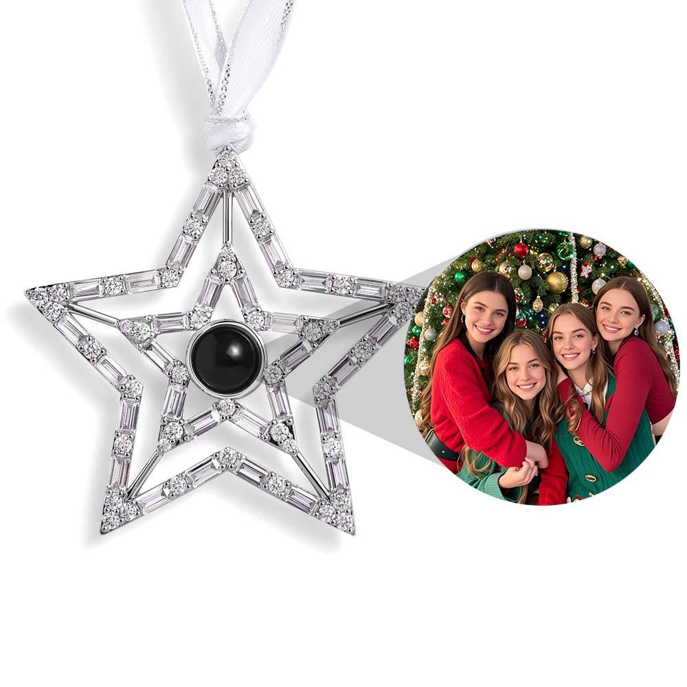 Personalized  Snowflake Photo Ornament Custom Projection Ornaments Christmas Gifts