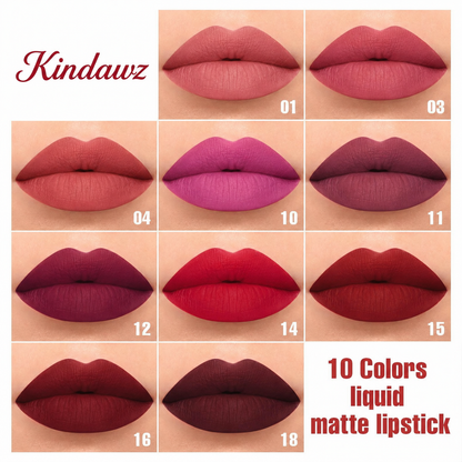 💜 10-Color Velvet Matte Lip Gloss Set – Long Lasting Waterproof Formula