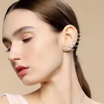 Stainless Steel Round Black Ear Studs