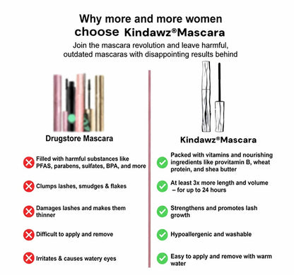 Kindawz® Waterproof Fibre Mascara💧  – Volume & Length without Clumping for Dramatic Moments