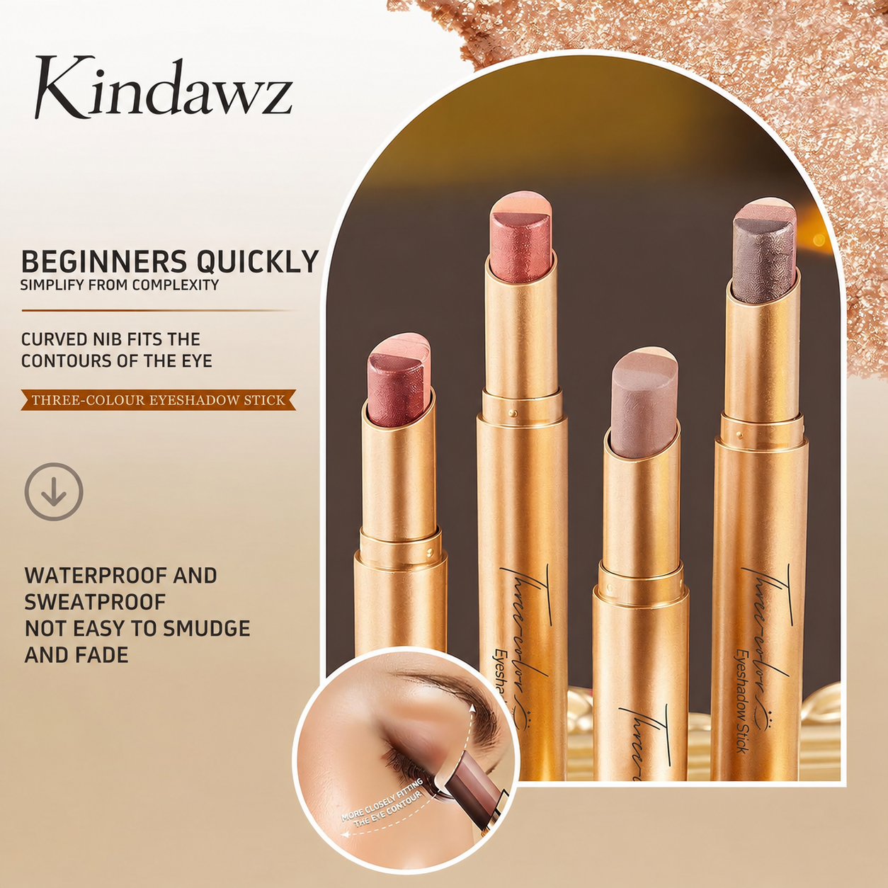 Kindawz® Effortless 3 Color Eyeshadow Stick