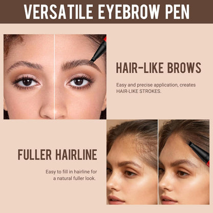 Hair-Like 4-Tip Waterproof Eyebrow Pen (2 Pack)