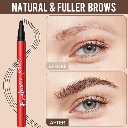 Hair-Like 4-Tip Waterproof Eyebrow Pen (2 Pack)