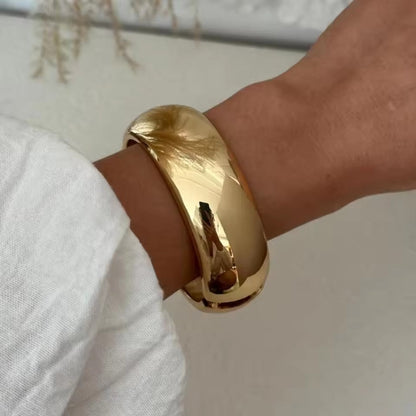  Exaggerated Smooth Irregular Wide Spring Bangles for Women