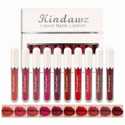 💜 10-Color Velvet Matte Lip Gloss Set – Long Lasting Waterproof Formula