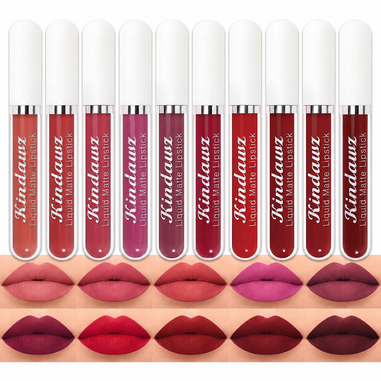 💜 10-Color Velvet Matte Lip Gloss Set – Long Lasting Waterproof Formula